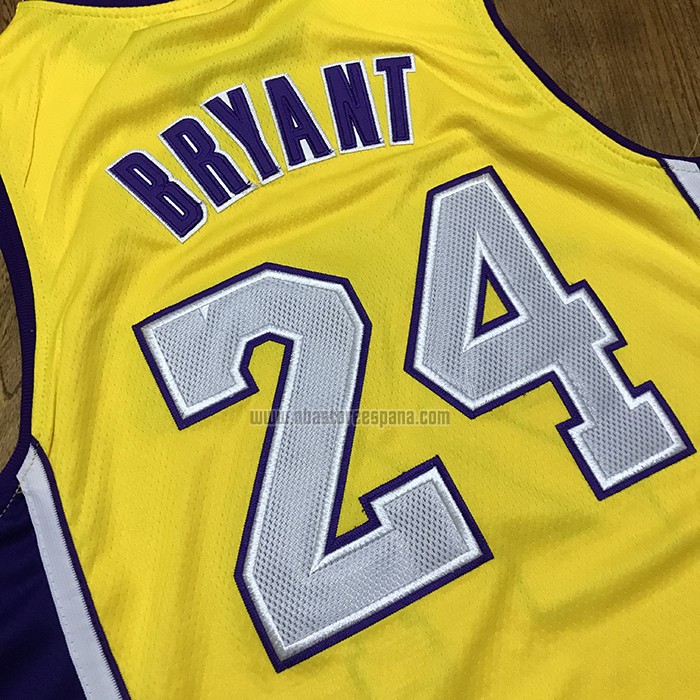 Camiseta Los Angeles Lakers Kobe Bryant NO 24 Mitchell & Ness Amarillo